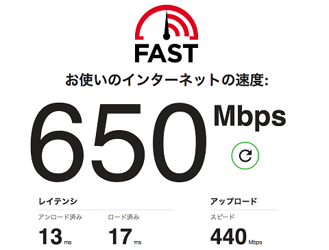 fast.com　Mac　100均2回目