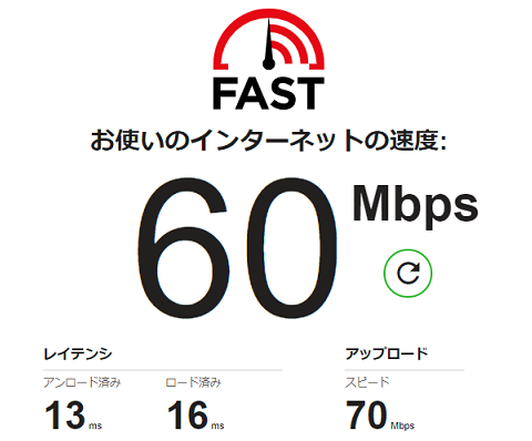 fast.com　Windows　100均1回目